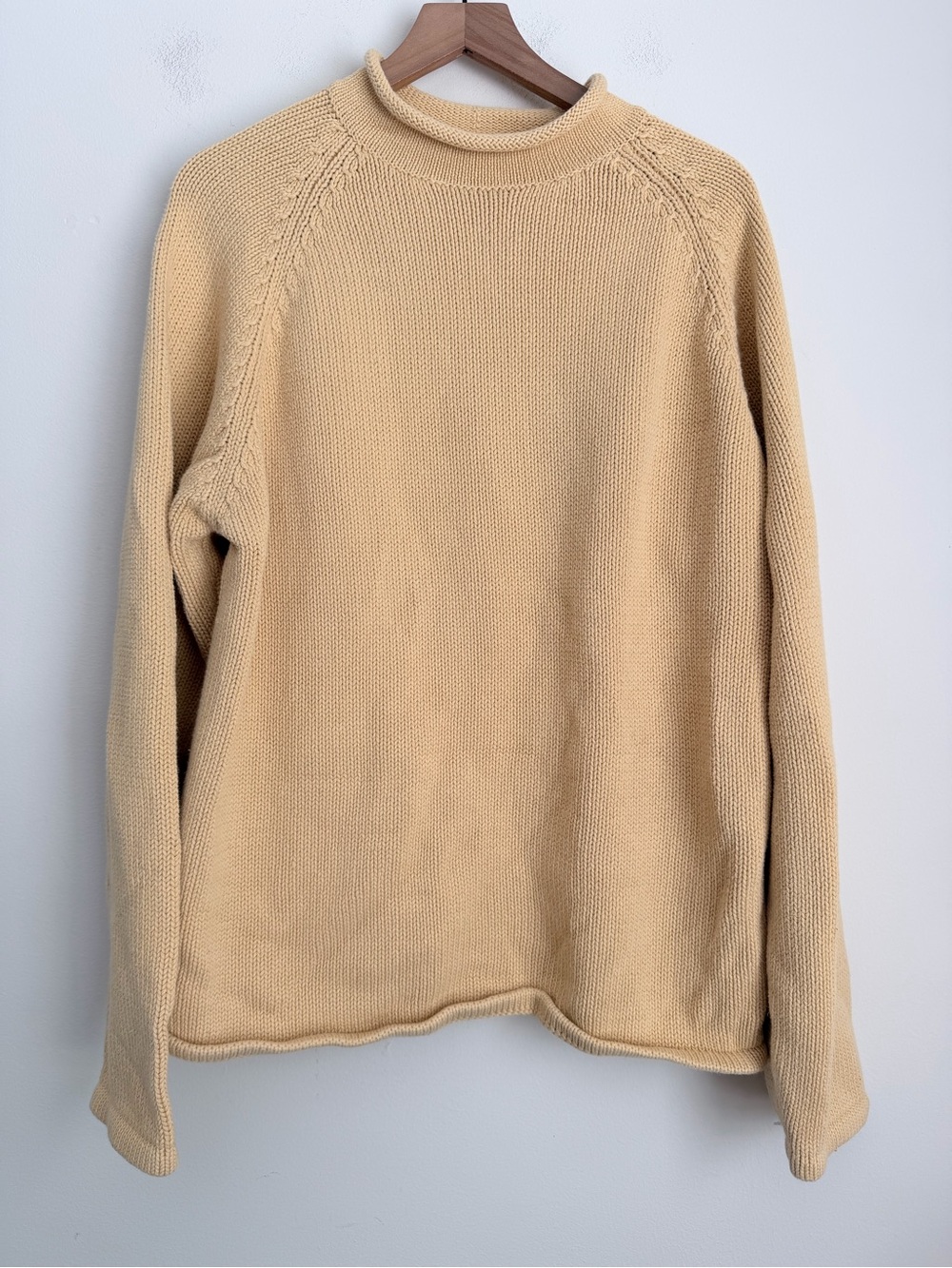 J. Crew yellow Men’s Rollneck Sweater vintage chunky XLT